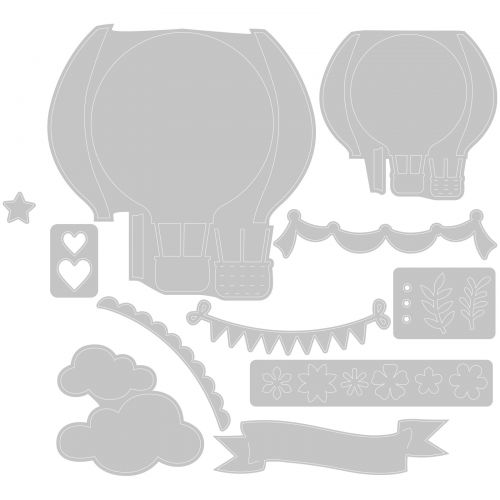 Hot Air Balloon Thinlits Die Set - Olivia Rose - Sizzix - Clearance