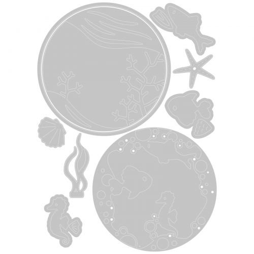 Ocean Scene Thinlits Die Set  - Olivia Rose - Sizzix - Clearance