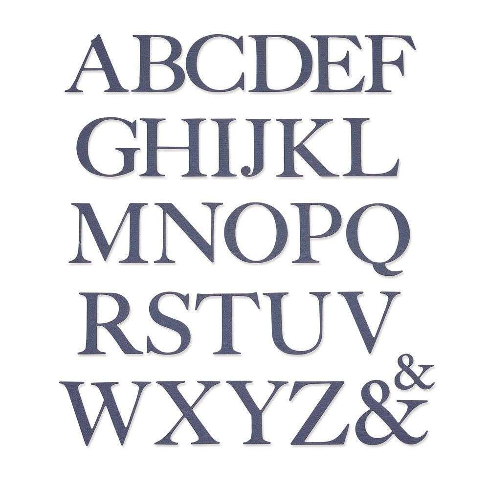 Sizzix Thinlits Set Di Fustelle Alfabeto Serif Di Lisa Jones, Per Big Shot, Per Scrapbooking E Cardmaking, 665282