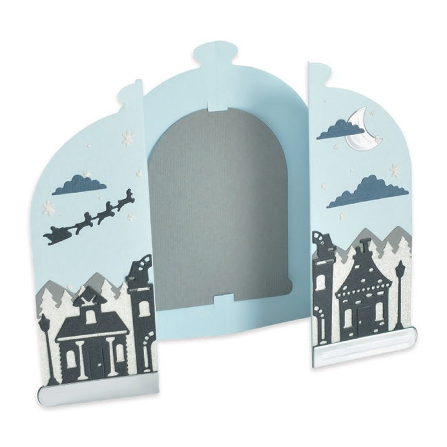 Bell Jar Card Fold-a-Long Thinlits Dies - Jen Long - Sizzix - Clearance