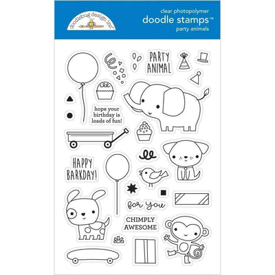 Party Animals Boy Doodle Cuts - Party Time - Doodlebug - Clearance