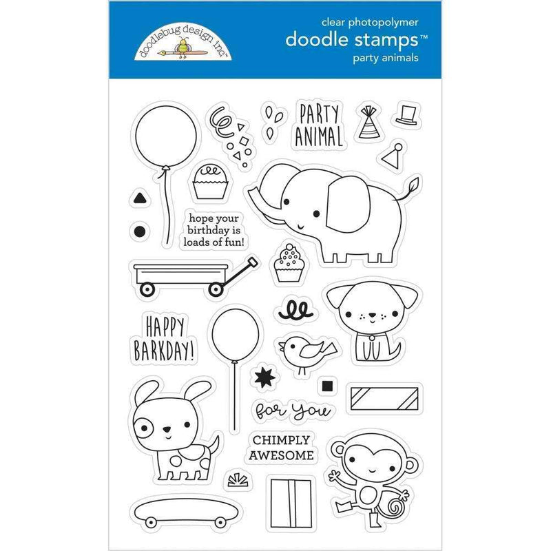 Party Animals Boy Doodle Cuts - Party Time - Doodlebug - Clearance