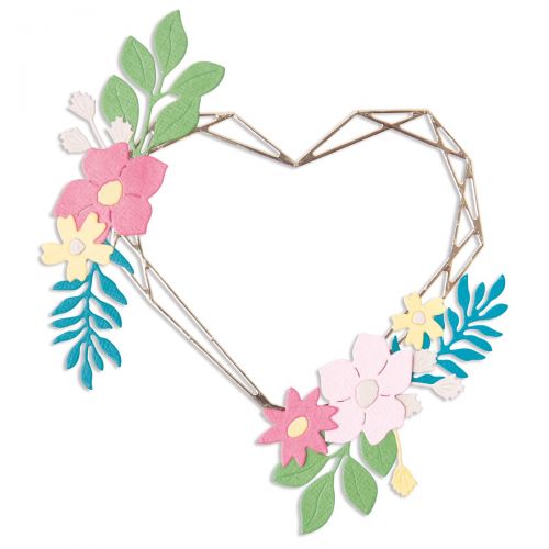 Floral Geo Heart Frame Thinlits Dies - Lisa Jones - Sizzix