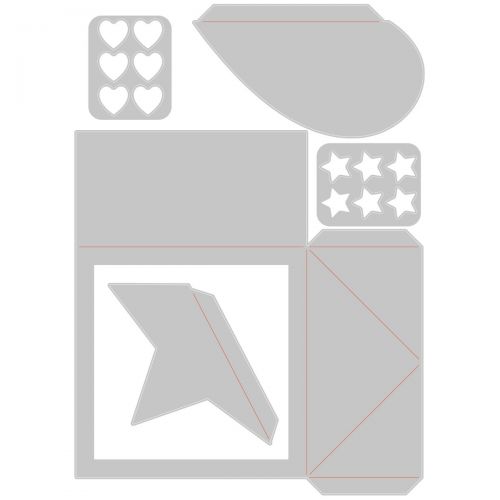 Heart & Star Card Box Thinlits Dies-Kath Breen-Sizzix