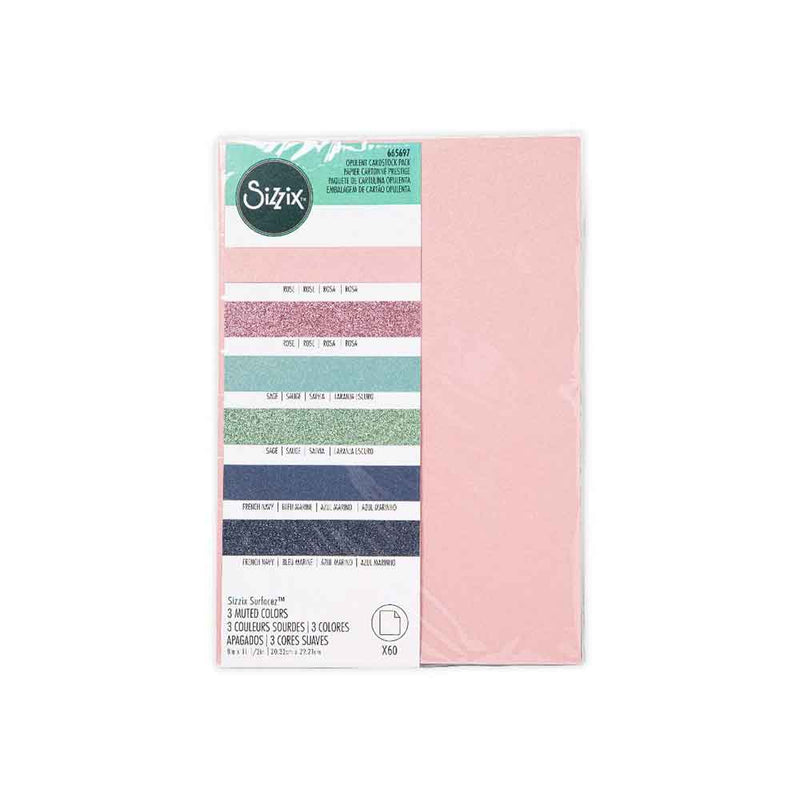 Muted Opulent Cardstock Pack, 8" x 11" - Surfacez - Sizzix