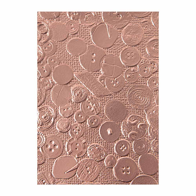 Vintage Buttons 3-D Textured Impressions Embossing Folder - Eileen Hull - Sizzix - Clearance
