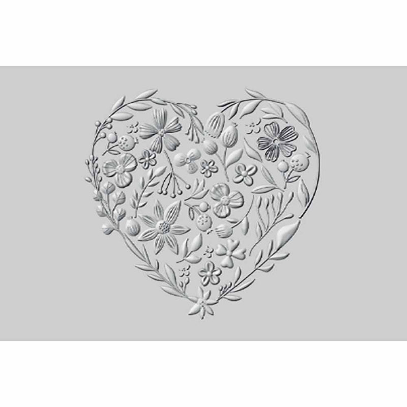 Floral Heart 3-D Impresslits Embossing Folder - Kath Breen - Sizzix