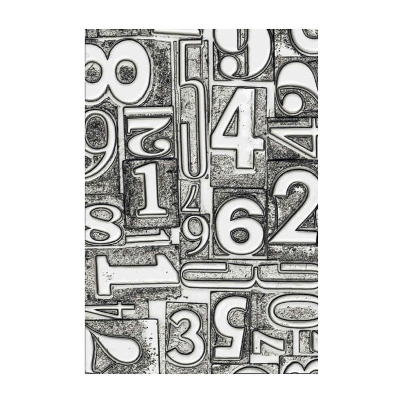 Numbered 3-D Texture Fades Embossing Folder - Tim Holtz - Sizzix