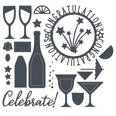 Bottles & Glasses Thinlits Dies - Olivia Rose - Sizzix - Clearance