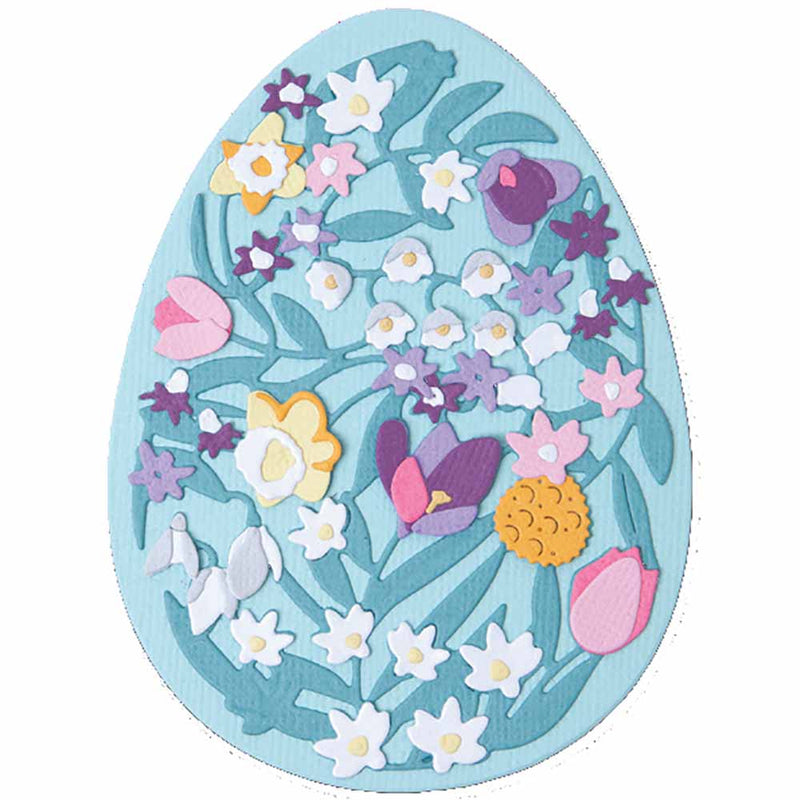 Intricate Floral Easter Egg Thinlits Dies - Jenna Rushforth - Sizzix - Clearance