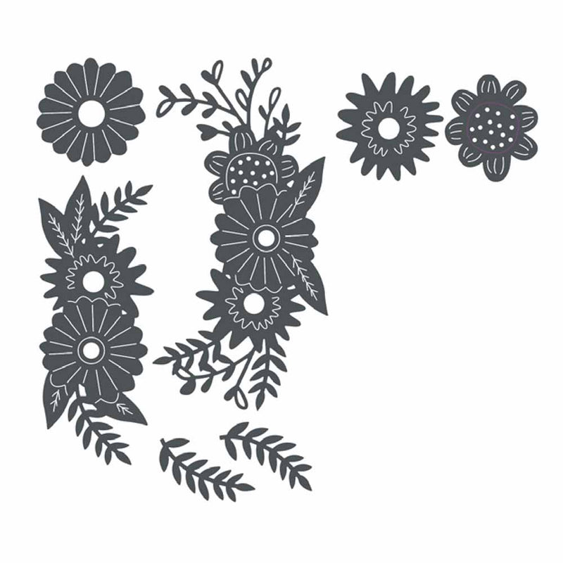 Floral Contours Thinlits Dies - Olivia Rose - Sizzix