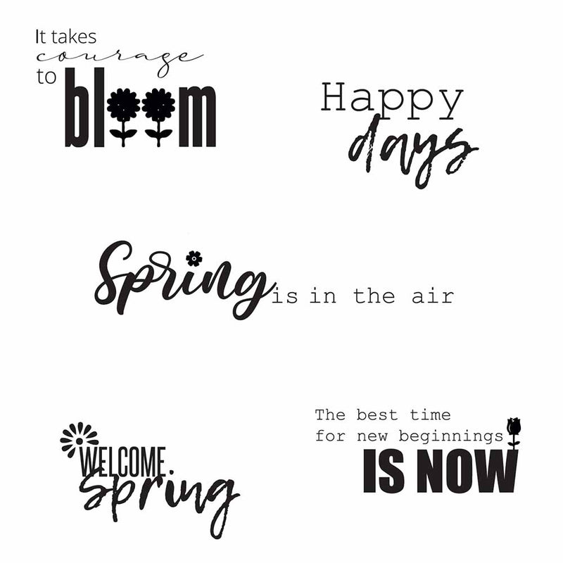 Spring Sentiments Clear Stamps Set - Lisa Jones - Sizzix - Clearance