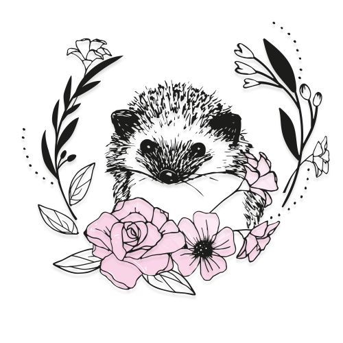 Layered Floral Hedgehog Cleared Acrylic Stamp - Sizzix
