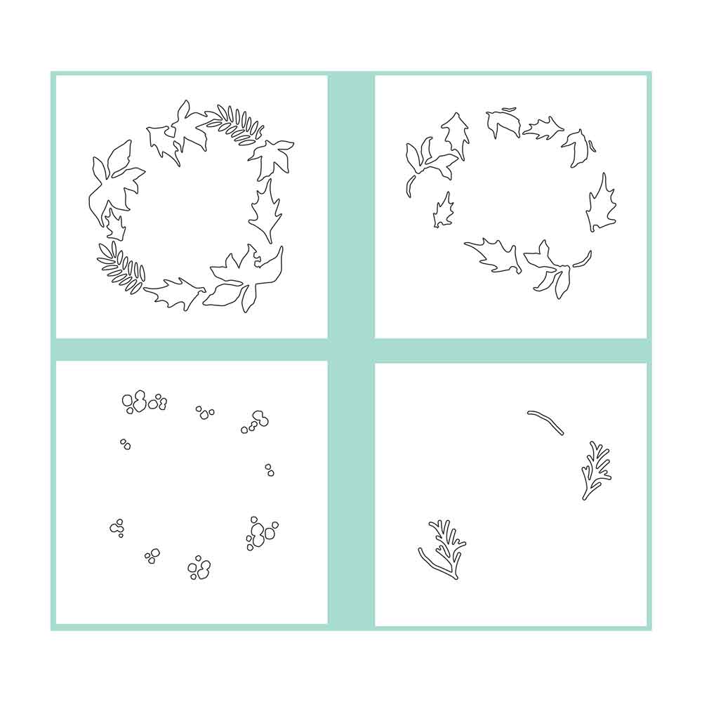 Holly Wreath Layered Stencils - Lisa Jones - Sizzix