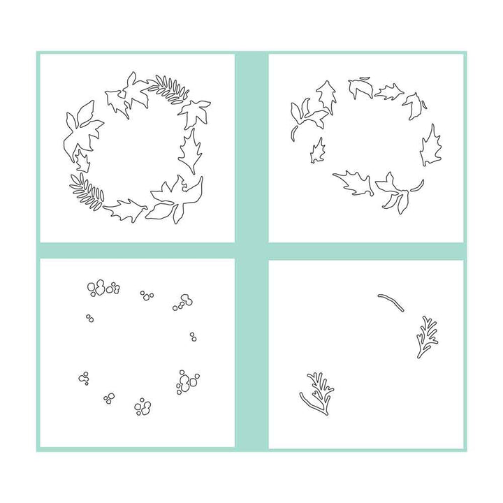 Holly Wreath Layered Stencils - Lisa Jones - Sizzix