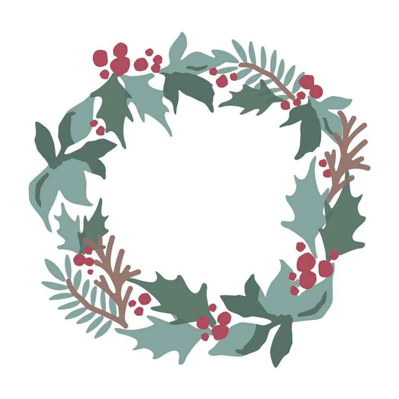 Holly Wreath Layered Stencils - Lisa Jones - Sizzix