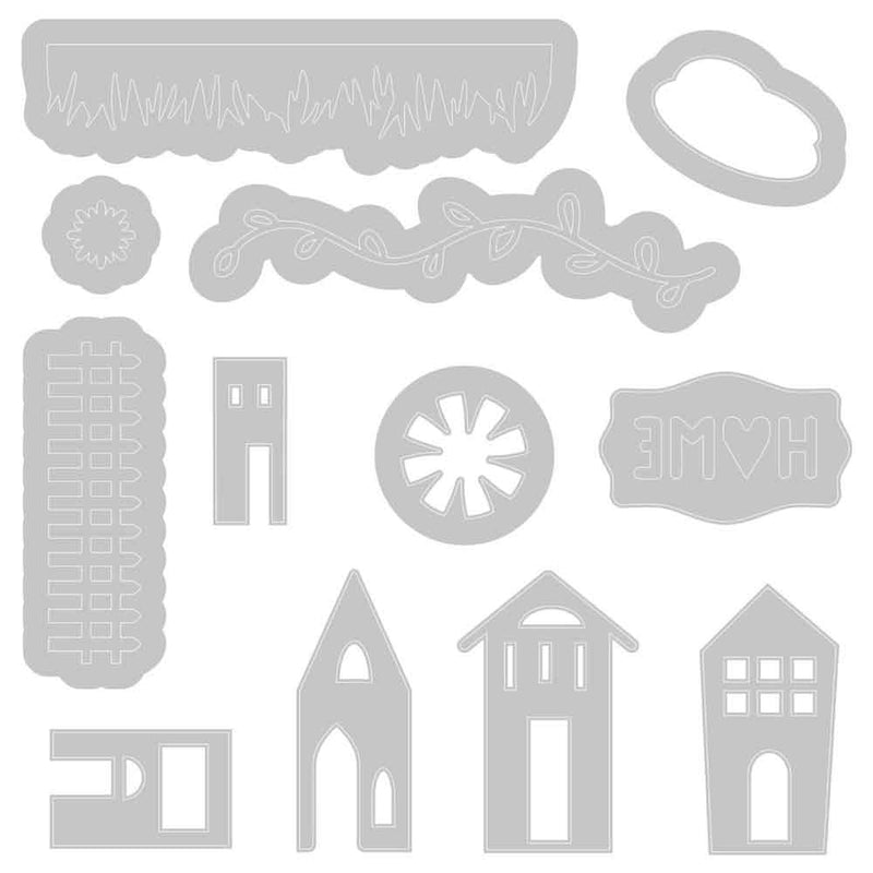 Shadowbox Elements Thinlits Die Set - Eileen Hull - Sizzix - Clearance