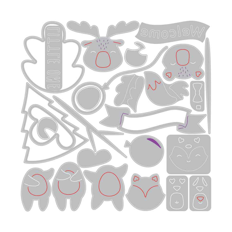 Woodland Baby Set Thinlits Dies - Jennifer Ogborn - Sizzix