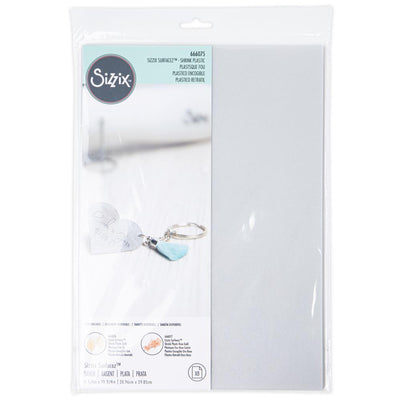 Metallic Shrink Plastic  8 1/4" x 11 3/4" Silver Surfacez  - Sizzix