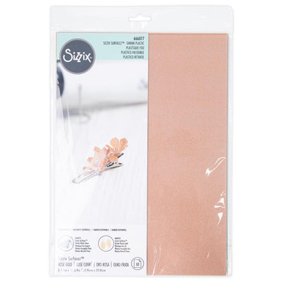 Metallic Shrink Plastic  8 1/4" x 11 3/4" Rose Gold Surfacez  - Sizzix