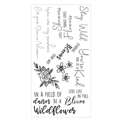 Spring Bloom Sentiments Clear Stamp Set - Jess Slack - Sizzix
