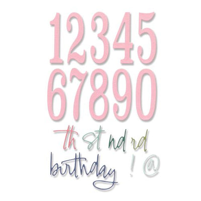 Fabulous Birthday Numbers Thinlits Die Set- Sizzix