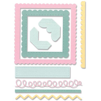 Fabulous Frames and Borders Thinlits Die Set -  Sizzix