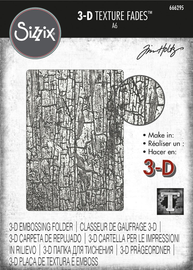 Cracked 3-D Texture Fades Emboss Folder -Tim Holtz- Sizzix
