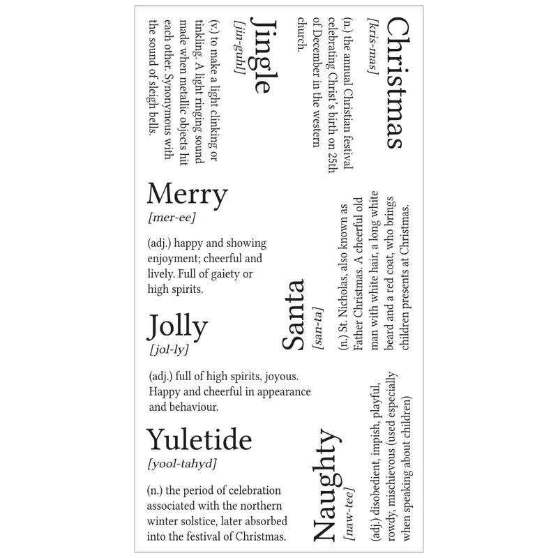 Festive Dictionary  Definitions Clear Stamps - Pete Hughes - Sizzix