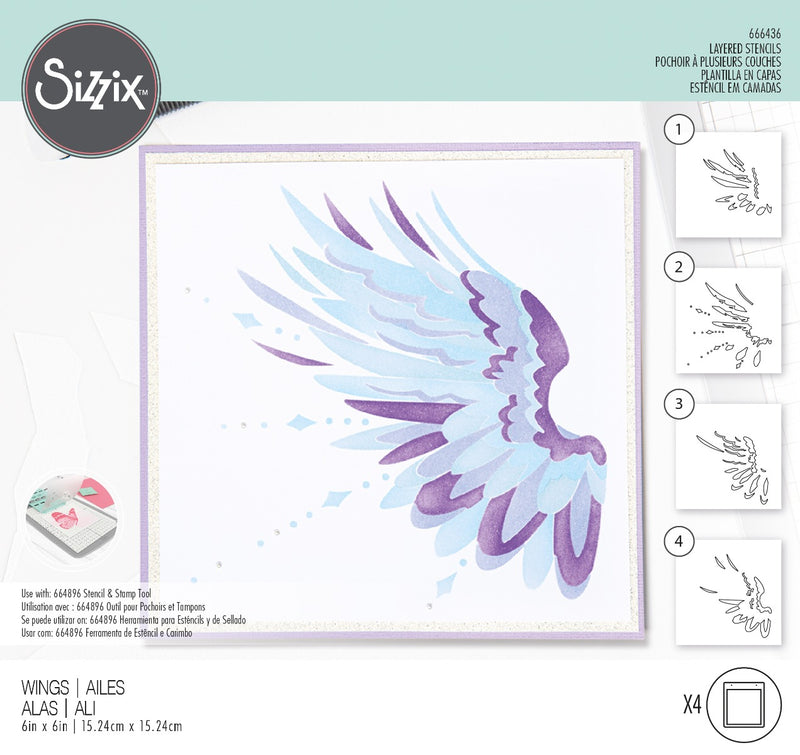 Wings Layered Stencils - Olivia Rose- Sizzix
