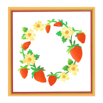 Strawberry Wreath Layered Stencils by Jennifer Ogborn - Sizzix