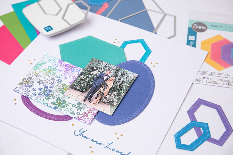 View 4 of Fanciful Belinda Stitched Hexagons Framelits Die Set by Stacey Park - Sizzix