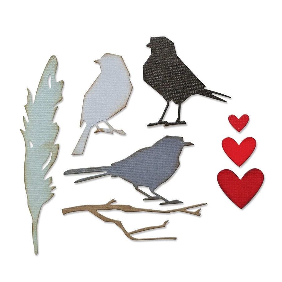 Vault Lovebirds Thinlits Die Set by Tim Holtz - Sizzix