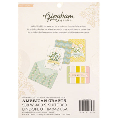 Paper Pad with Gold Foil Accent, 6x8 - Gingham Garden Collection - Crate Paper
