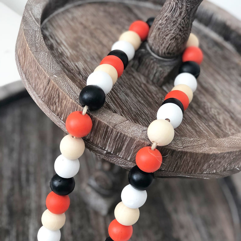 Wood Beads (Black, White, Orange) - Tiered Tray Decor - Foundations Decor