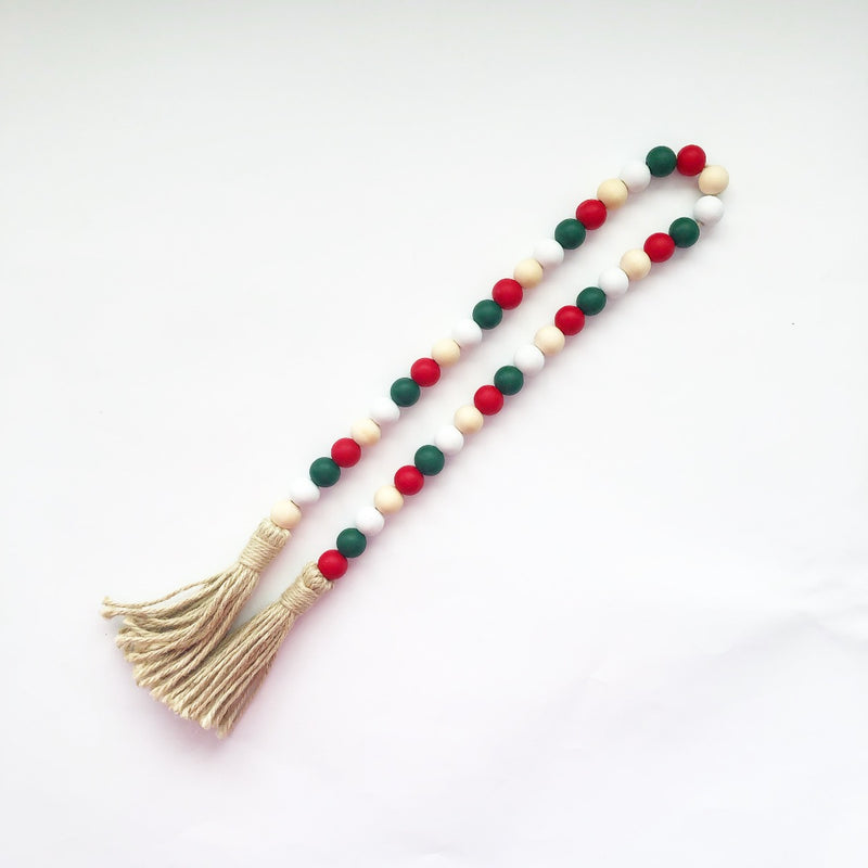 Wood Beads (Green, Red, White) - Tiered Tray Decor - Foundations Decor