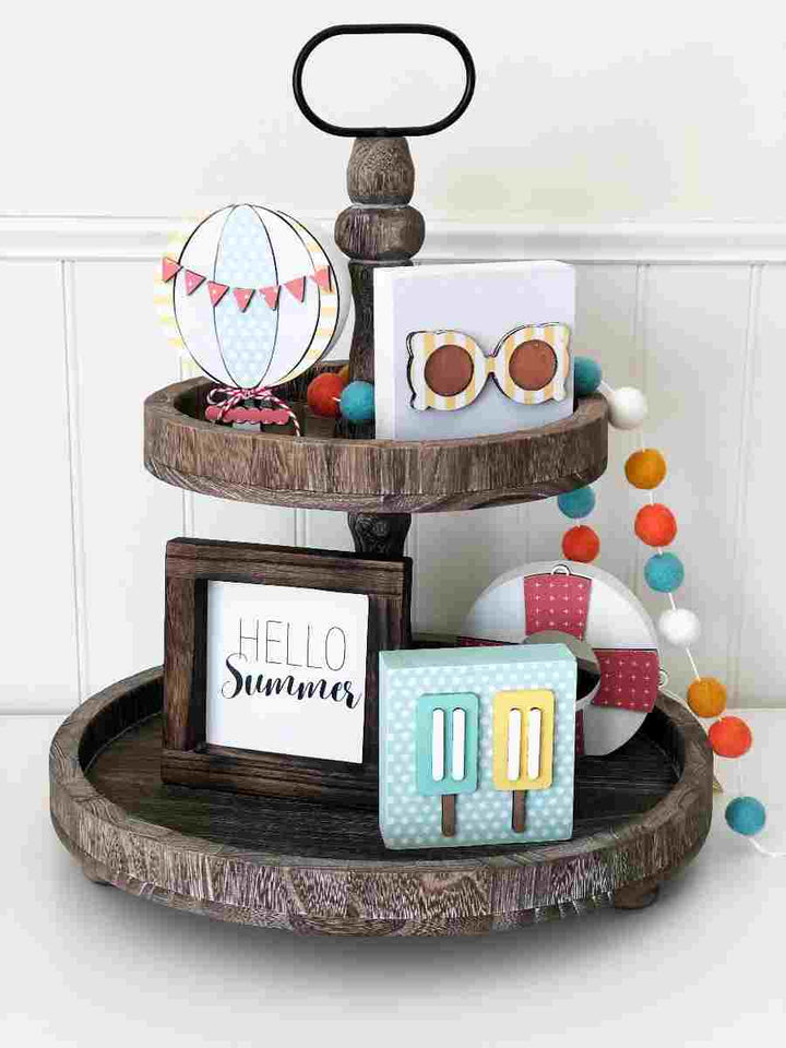 Summer Felt Balls Garland - Tiered Tray Decor - Foundations Decor