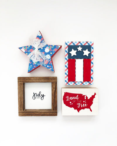 July Kit - Tiered Tray Decor - Foundations Decor
