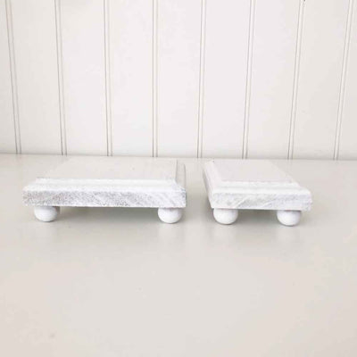 White Mini Square Risers (Set of 2) - Trays and Stands - Foundations Decor