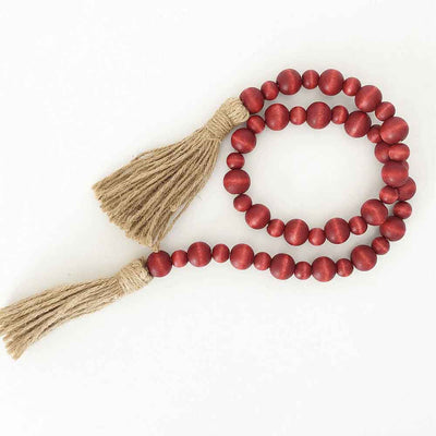 Wood Beads (Burnt Red, Large & Small) - Foundations Decor