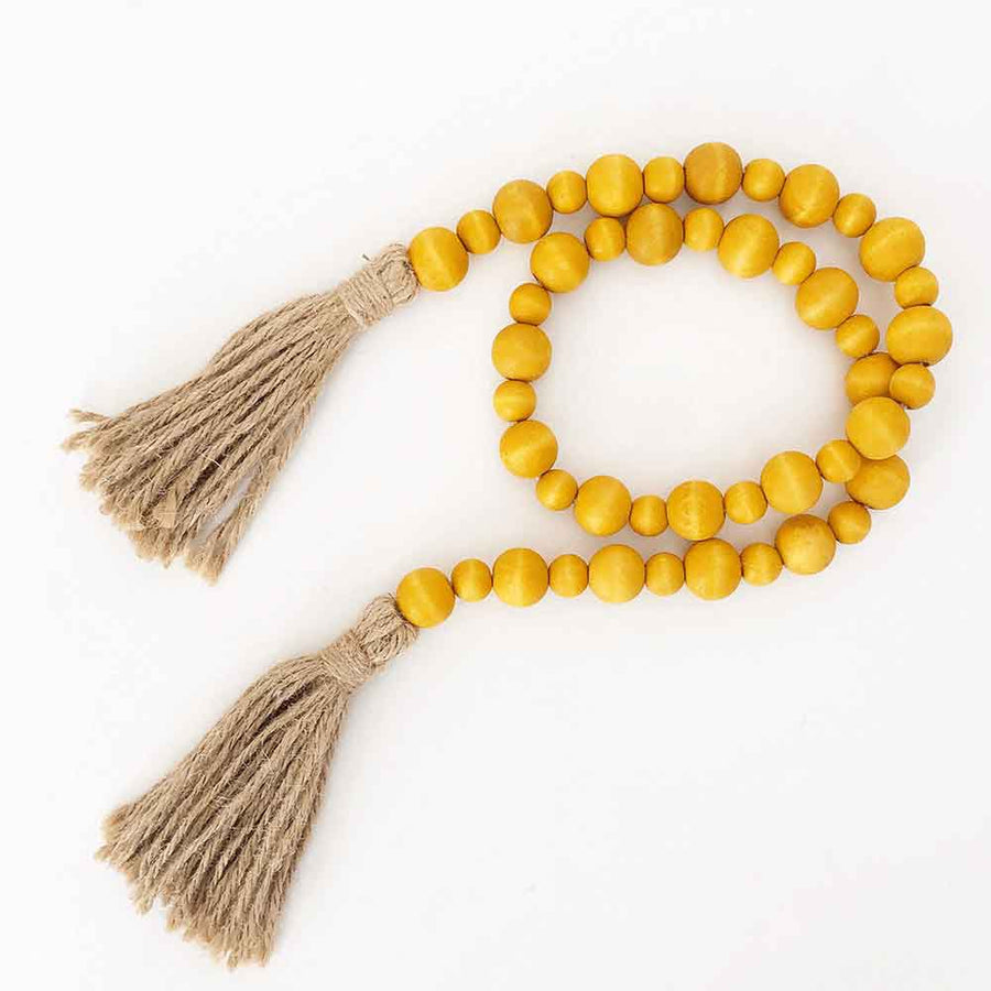 Wood Beads (Touch of Yellow, Large & Small) - Foundations Decor