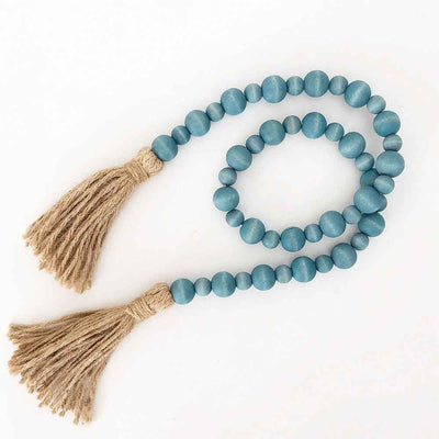 Wood Beads (Ocean Blue, Large & Small) - Foundations Decor