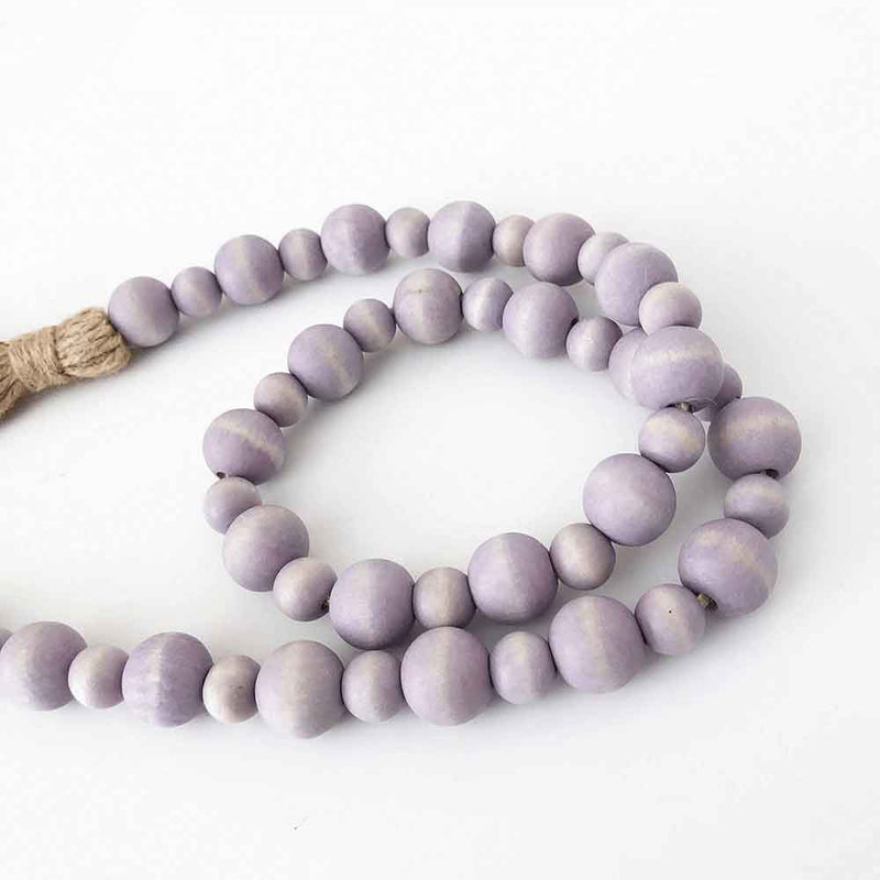 Wood Beads (Soft Lavender, Large & Small) - Foundations Decor