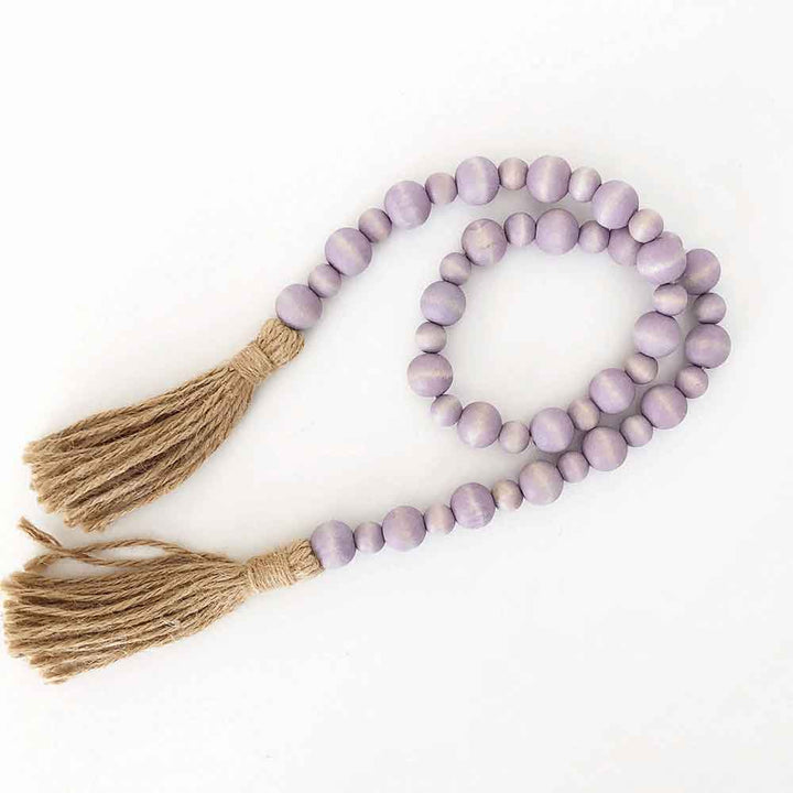 Wood Beads (Soft Lavender, Large & Small) - Foundations Decor