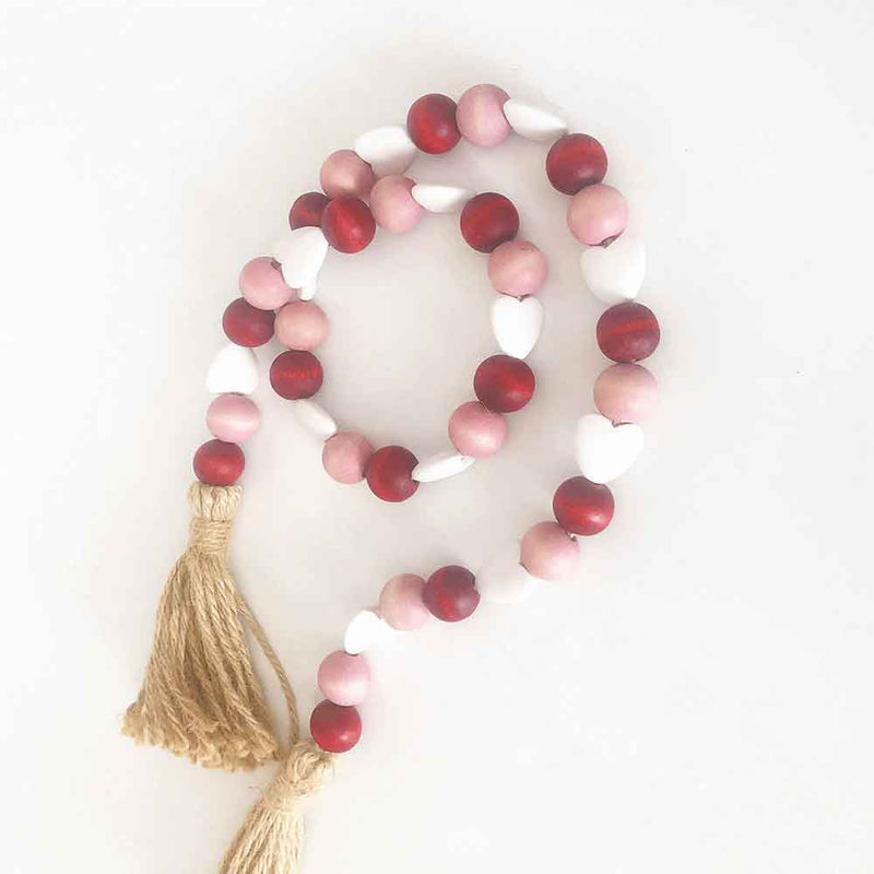Wood Beads (Red, Pink, White, Hearts) - Foundations Decor