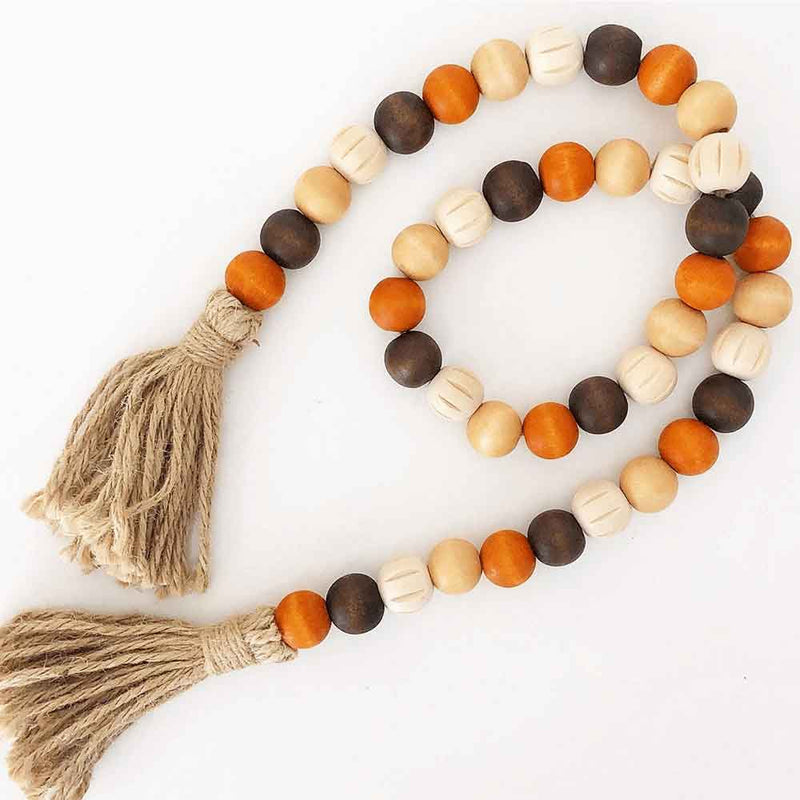 Wood Beads (Natural, Brown, Burnt Orange, Pumpkins) - Foundations Decor