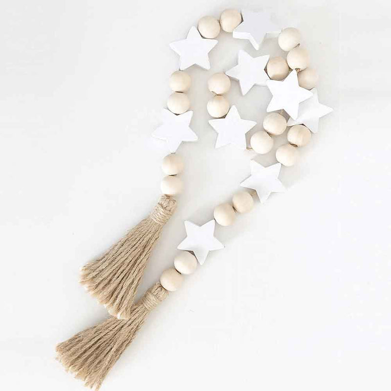 Wood Beads (Natural, White, Stars) - Foundations Decor