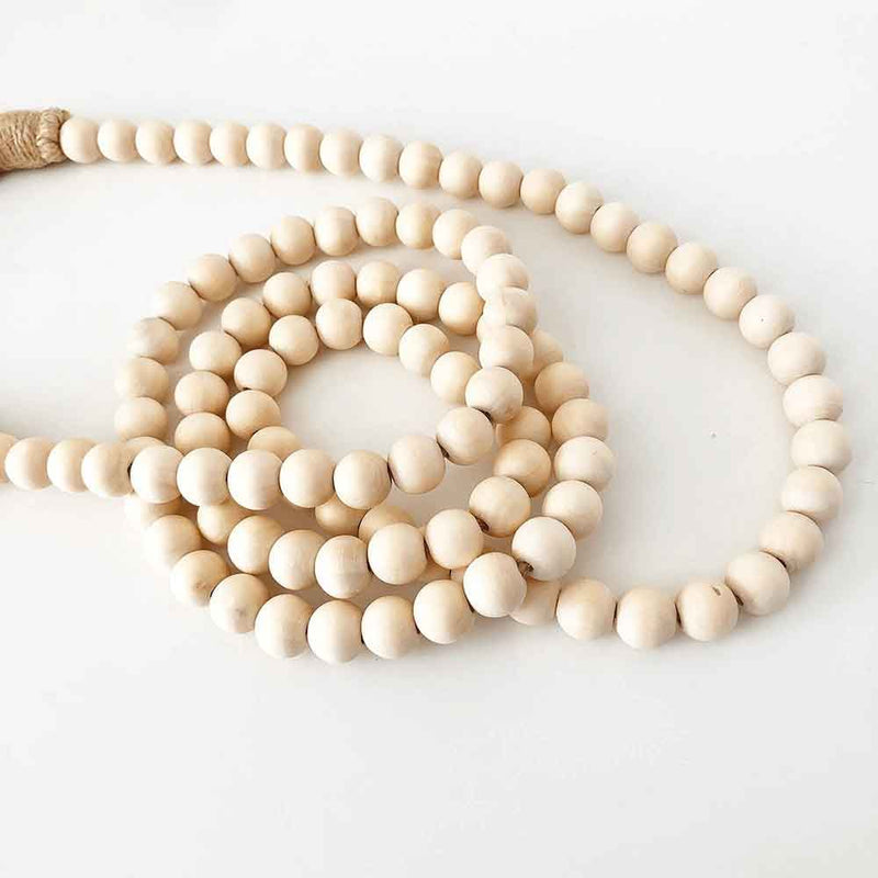 Mini Wood Beads (Natural, Medium & Small) - 60" Long - Foundations Decor