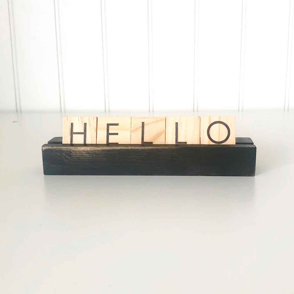 Black Scrabble Tile Holders - Tabletop Decor - Foundations Decor