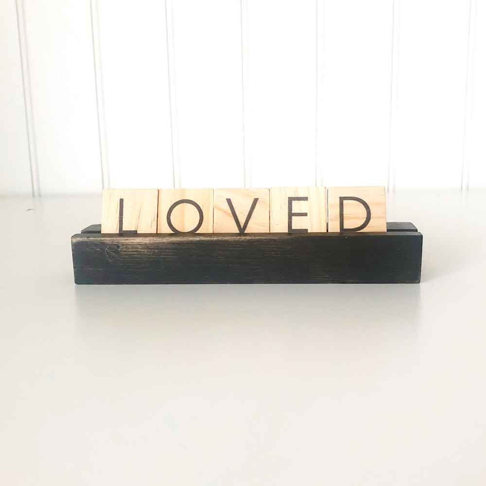 Foundations Decor Black Scrabble Tile Holders Tabletop Decor Wood